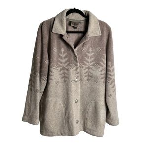 Vintage 90s County Clothing Co Fleece Jacket Canada Medium Shacket Beige Tan